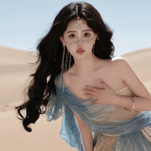 汉服长流苏面帘遮脸古风