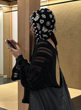 埃及尼泊尔旅拍毛线帽民族风苗银流苏链条古风帽子女异域风情发饰