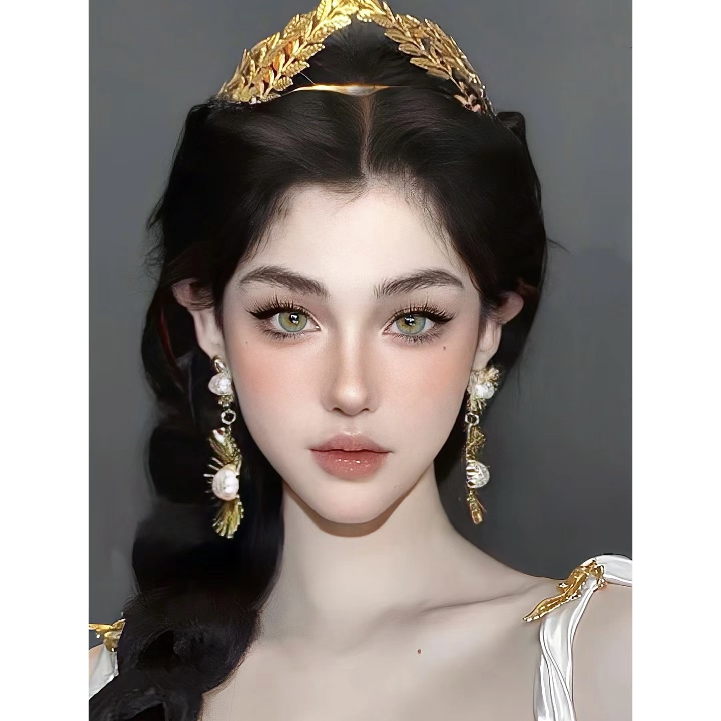 圣母发箍希腊女神树叶子发冠巴洛克复古罗马新娘头发饰摄影道具