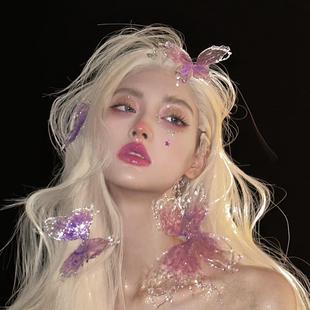 蝴蝶发卡仙女头饰lolita发饰cos道具影楼花仙子造型饰品汉服头饰