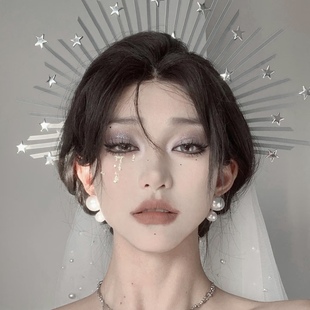 新款Lolita皇冠王冠新娘洛丽塔圣母光环发箍巴洛特头饰哥特式发饰