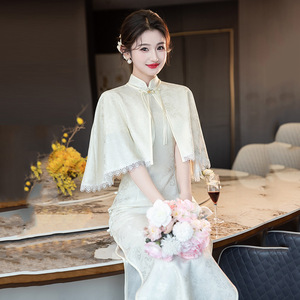 司藤白色国风新中式长款旗袍改良年轻款2026新款女感订婚礼服