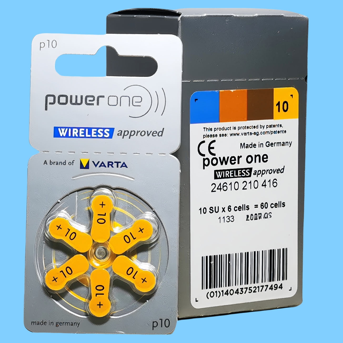 助听器电池P10原装进口powerone峰力瑞声达唯听耳机纽扣电子PR70