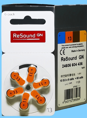 瑞声达13号电池ReSound德国进口助听器电池a13峰力唯听斯达克电子