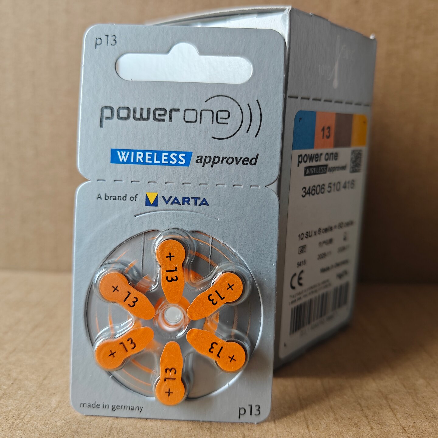 电池P13德国powerone原装进口助听器电池A13号峰力瑞声达耳机电子