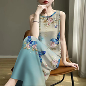 清仓捡漏 背心民族风中长连衣裙女 无袖 2025夏新款 减龄遮肚妈妈装