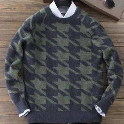 秋冬羊毛衫男士圆领大码低领