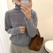 云绒记新款 181 高领镂空羊毛衫 女宽松显瘦百搭毛衣打底衫