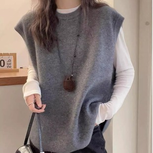 欧货女装 马甲背心女欧洲站2025早秋新款 设计感上衣潮 针织衫 羊毛衫