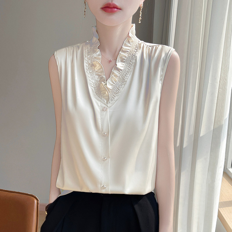 2025新款桑蚕丝无袖背心吊带