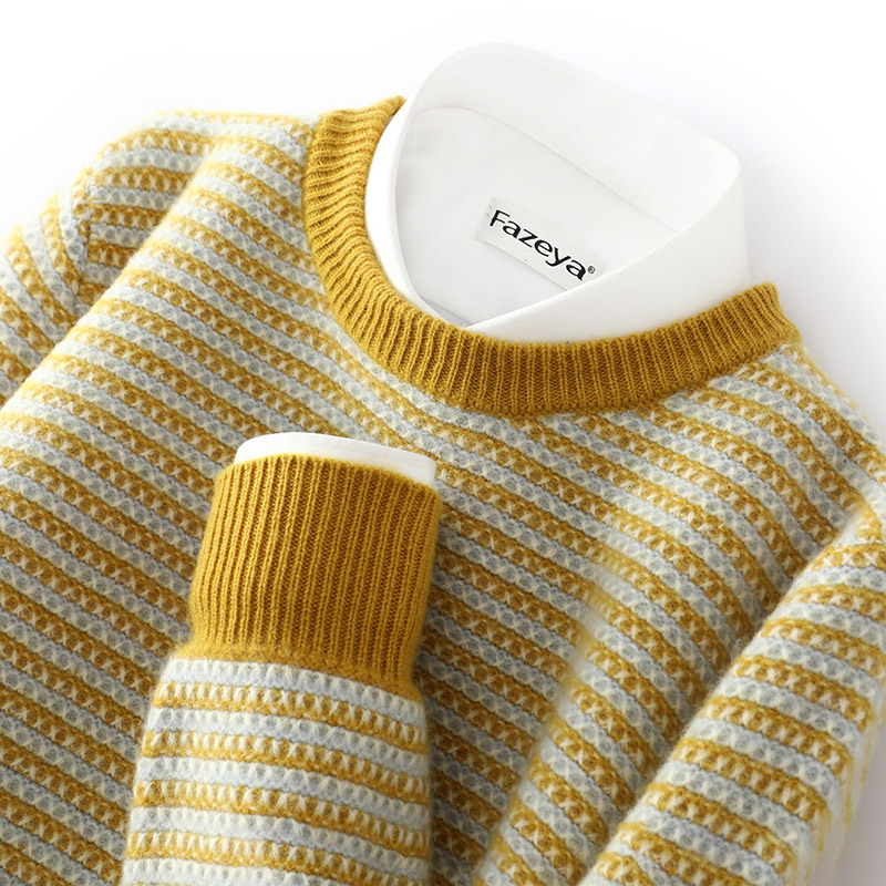 秋冬新款100纯羊绒衫男圆