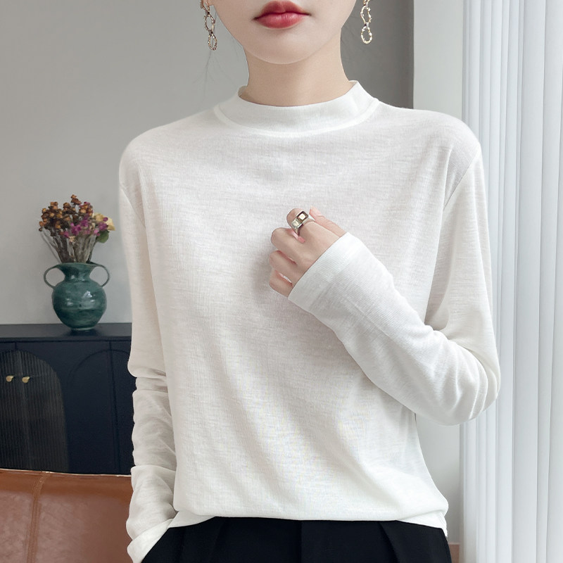 精纺薄款打底衫女半高领秋冬长袖宽松针织毛衣内搭高级感上衣毛衫,女装/女士精品,毛针织衫,淘宝优惠券,粉丝福利购,淘宝优惠卷