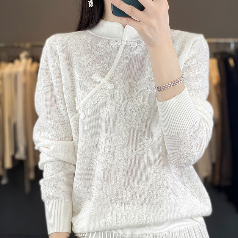 洋气针织上衣打底提花