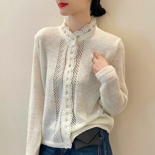 春装女款2026年新款轻奢高级感薄款毛衣针织开衫外套女设计感上衣