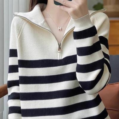 海魂风半拉链翻领针织衫