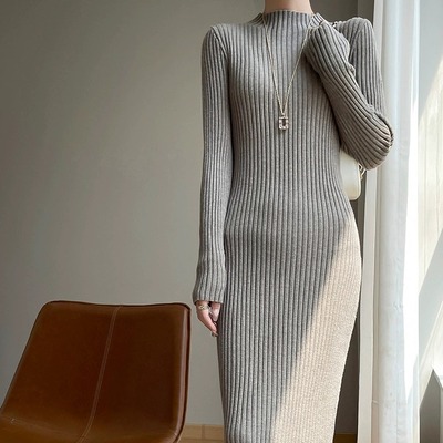 百搭长款过膝秋冬打底高级感