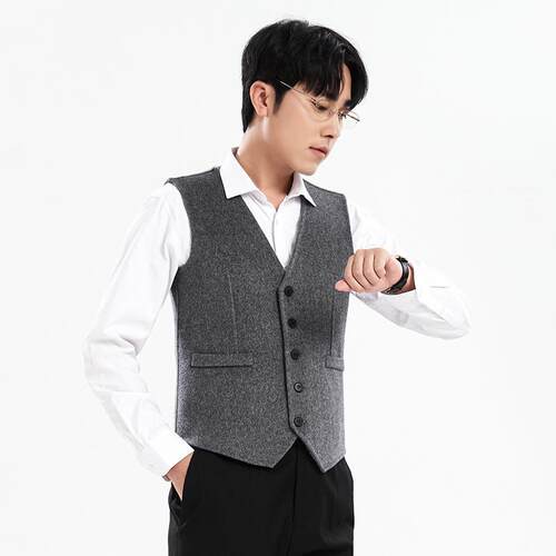 100%羊毛秋冬男士加厚保暖马甲