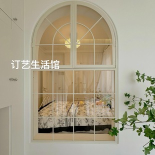 法式复古拱形窗铁艺圆弧形窗户阁楼落地窗卧室玻璃窗采光窗阳台窗