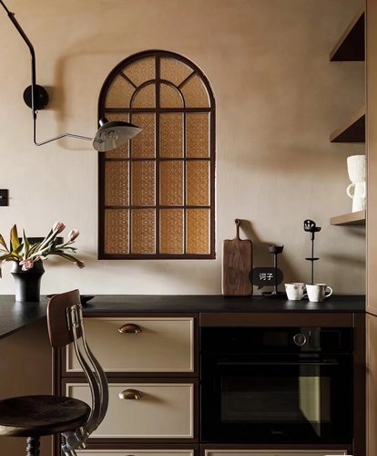 复古海棠花玻璃定制圆拱铝合金