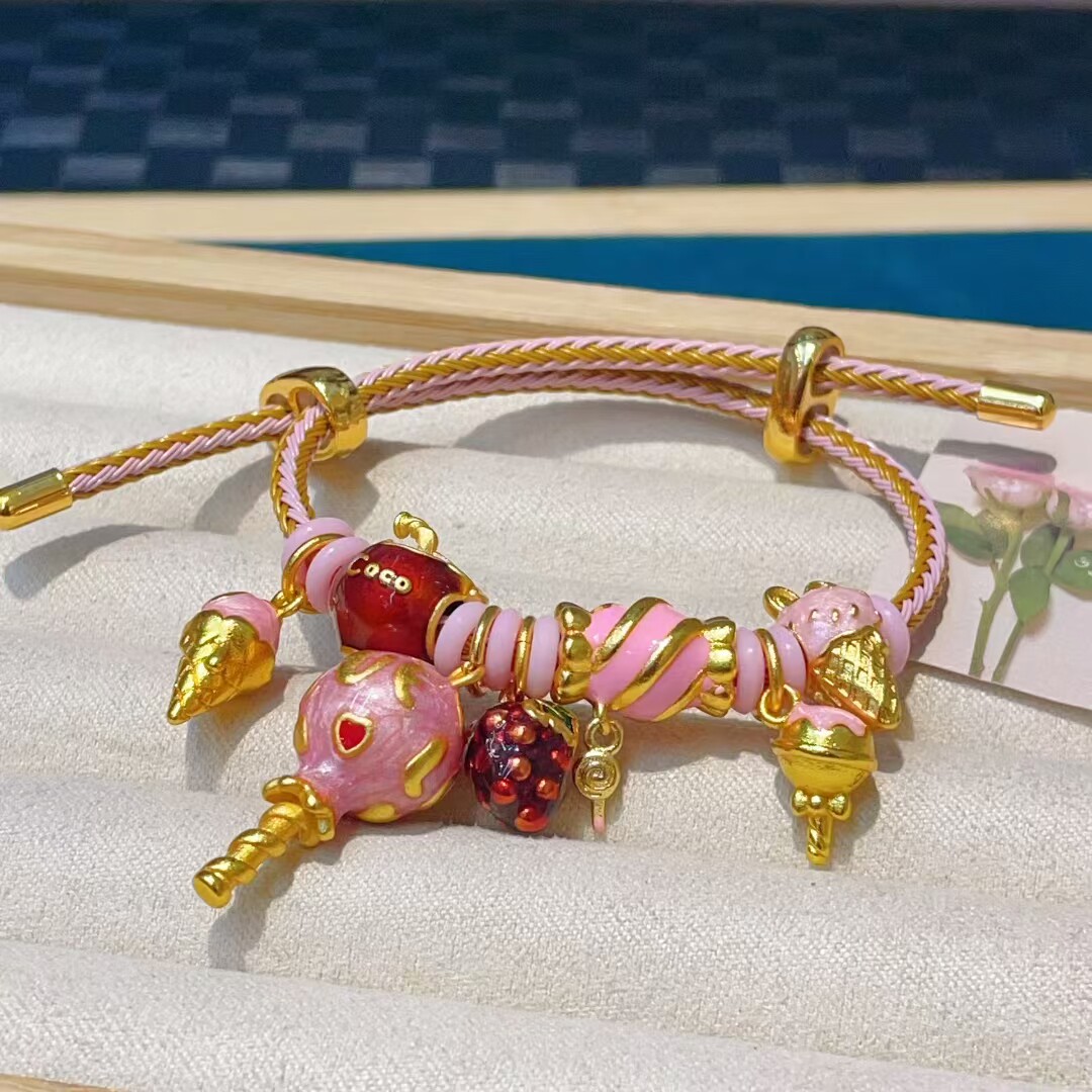 古法沙金招财猫手链女款小众设计高级感轻奢手串时尚