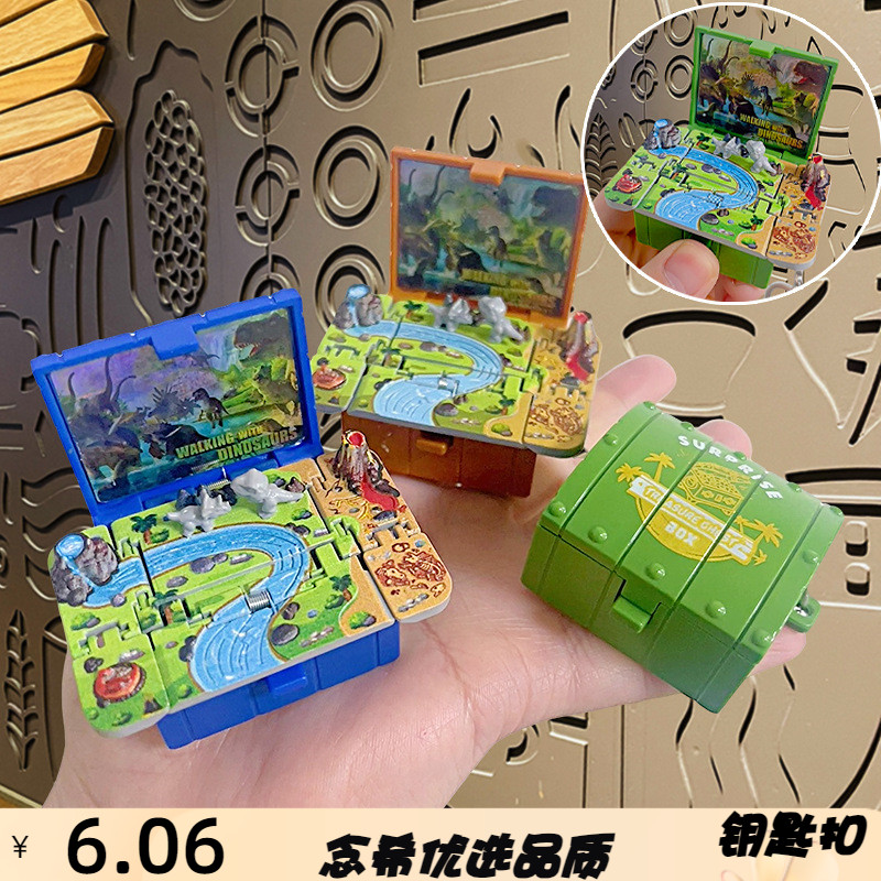 创意立体侏罗纪恐龙折叠宝箱3D弹