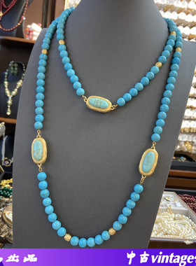 25秋季新款长款串珠绿松石项链毛