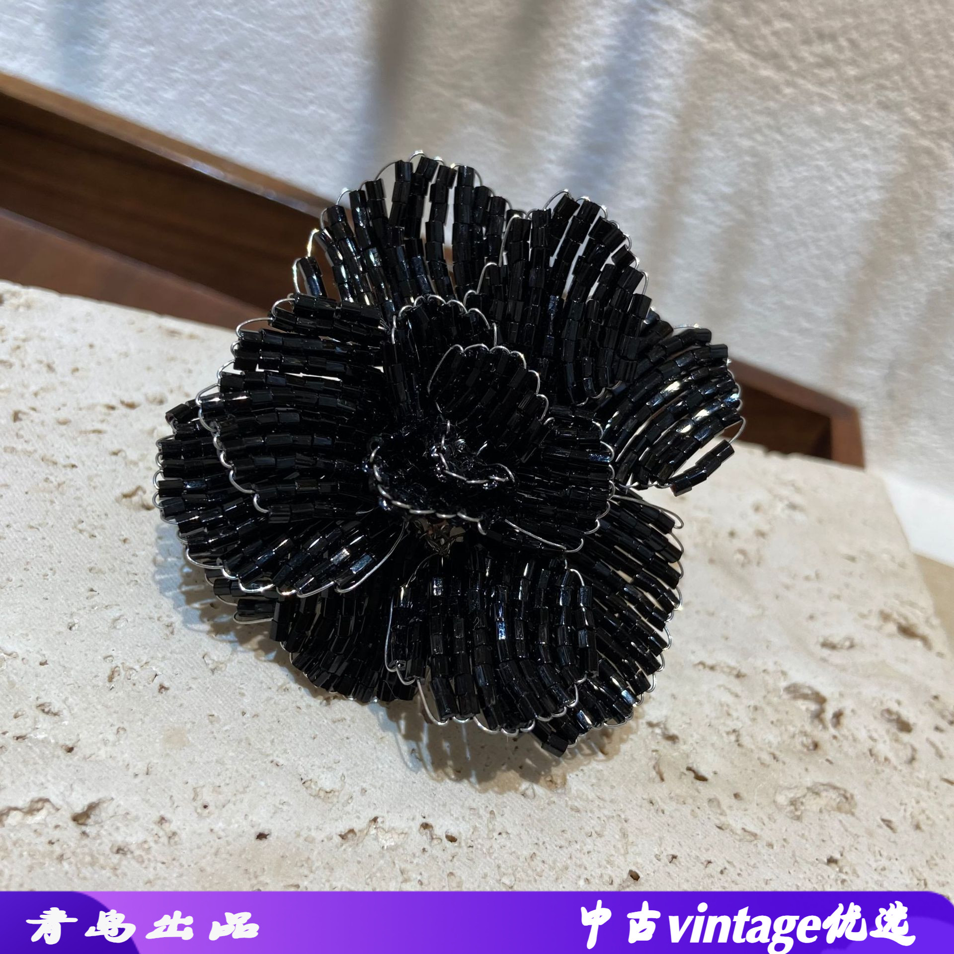 多层山茶花花瓣开口戒指串珠手工
