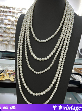 欧美简约多层高亮施家珍珠女式项