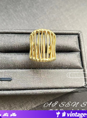戒指中古vintage镂空不规则线条