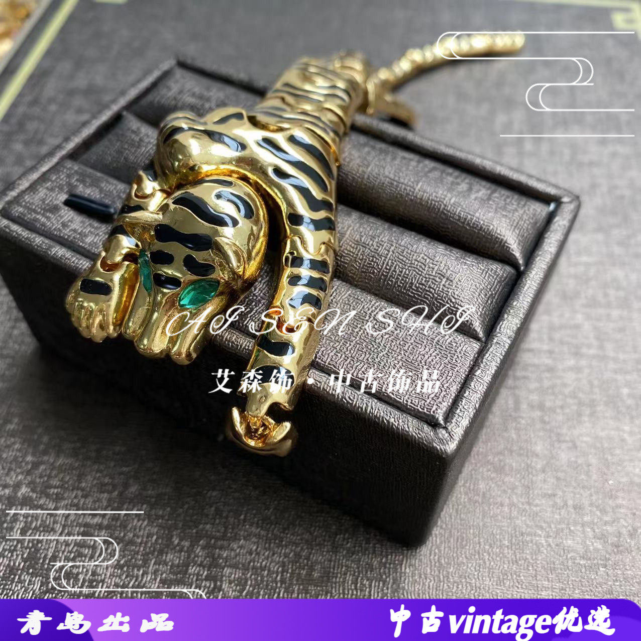 胸针肩章中古vintage个性豹子胸