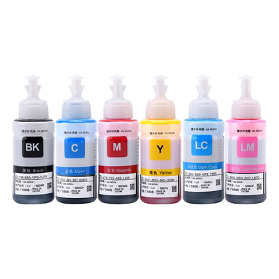 适用爱普生墨水674六色L805喷墨打印机L1800 L800 L801 L810 L850黑色彩色1390 T50 R330连供补充装非原装