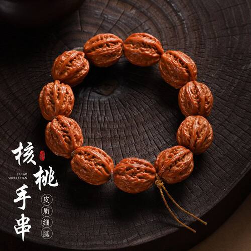 天然粗筋京八棱高抛核桃手串男款
