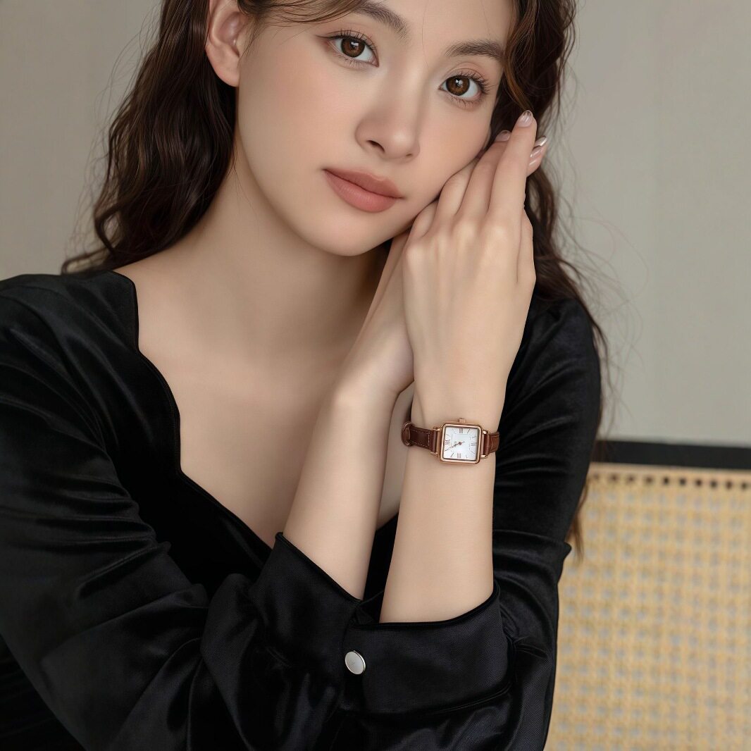 女士手表2025新款复古小方糖手表优雅高端轻奢女表高中生女手表