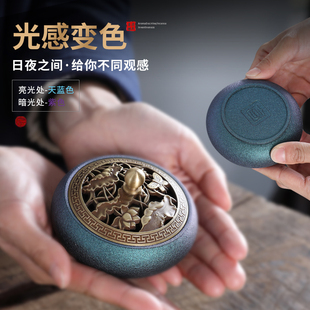 盘香创意摆件香薰炉线香插 香炉黄铜变色家用室内沉香檀香创意个性