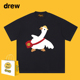Drew美式 潮牌趣味卡通鸭子印花重磅纯棉短袖 男女宽松百搭情侣T恤