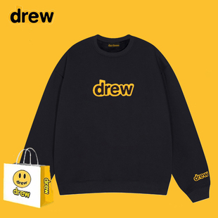 Drew笑脸字母圆领卫衣女秋冬潮牌贾斯汀比伯美式高街宽松情侣上衣