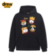 Drew美式 潮牌趣味汉堡薯条小狗印花连帽卫衣男女休闲宽松情侣外套