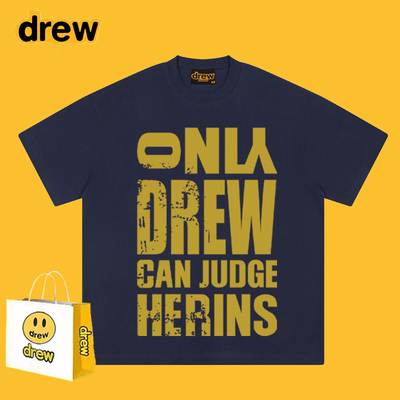 Drew官网美式复古大标识字母短袖