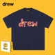 Drew笑脸爱心字母短袖 高街潮牌宽松纯棉T恤 美式 夏季 男女情侣同款