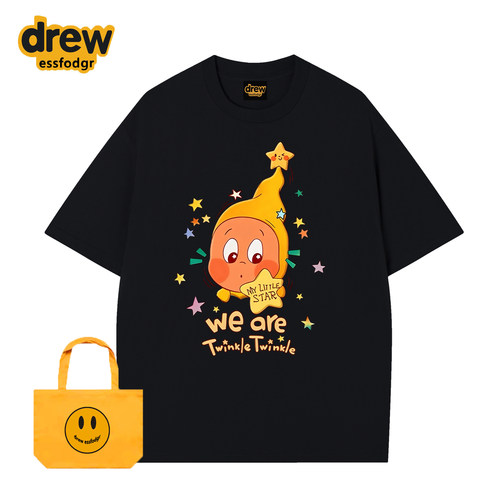 Drew卡通星星人宽松纯棉短袖T恤