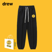 男士 秋冬潮牌大码 宽松美式 Drew笑脸字母休闲束脚卫裤 篮球运动长裤
