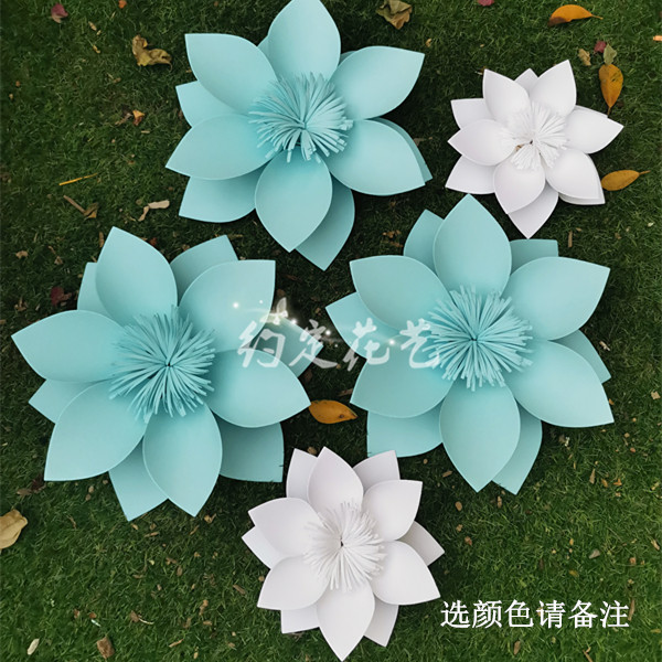 diy新款立体花婚庆婚礼橱窗舞台装饰花墙派对活动背景布置手工纸