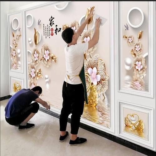 电视背景墙壁纸壁画上门安装