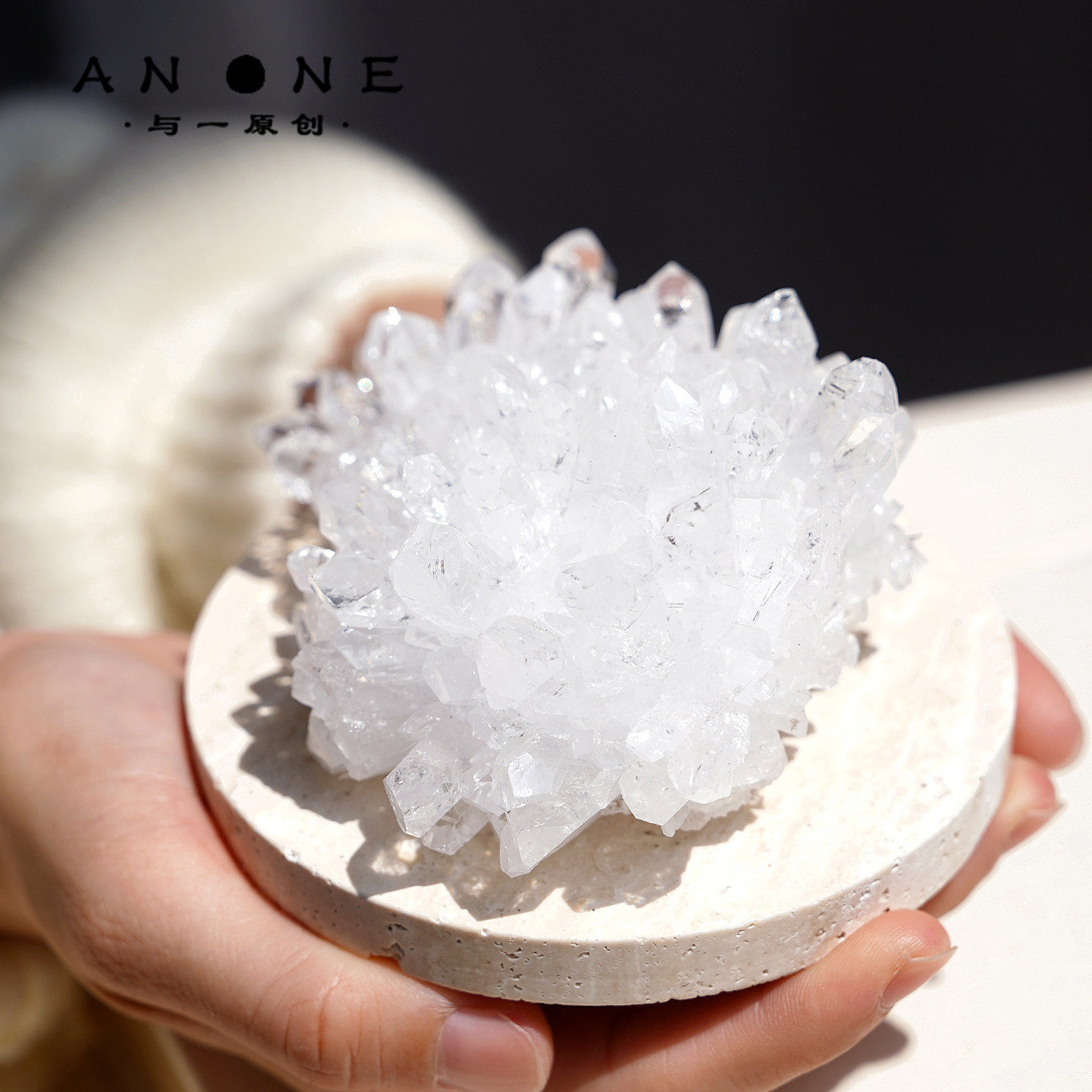 白水晶摆件天然晶簇水晶柱水晶球