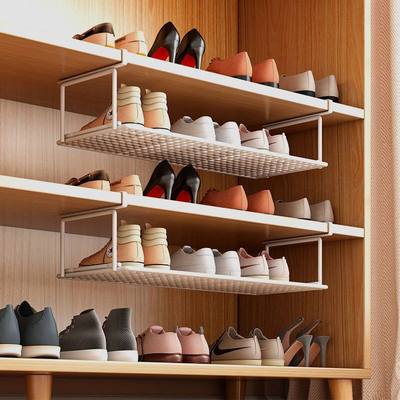 懒角落鞋架家用可伸缩鞋柜分层隔板鞋托下挂篮置物架整理鞋子托架
