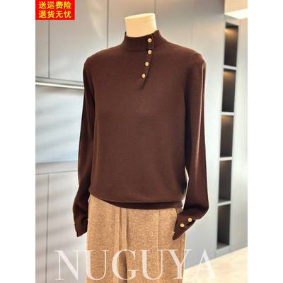 时尚洋气妈妈装针织衫女半高领冬季新款上衣气质中年人毛衣打底衫