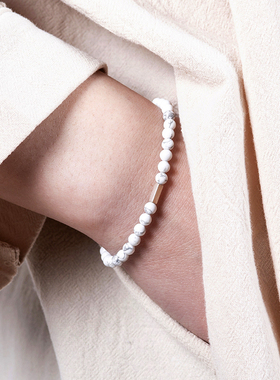 言午松石小巧极细可刻字s925手链