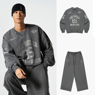 水洗复古风长袖 新款 上衣运动裤 套装 HDEX 韩国代购 25冬季