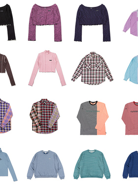 runningHIGH 品牌长袖衬衫T恤百搭卫衣韩国代购