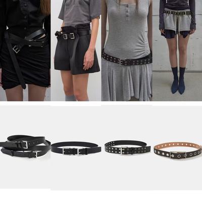 现货LCDC 25秋新品个性百搭腰带复古牛皮叠穿潮流皮带韩国代购